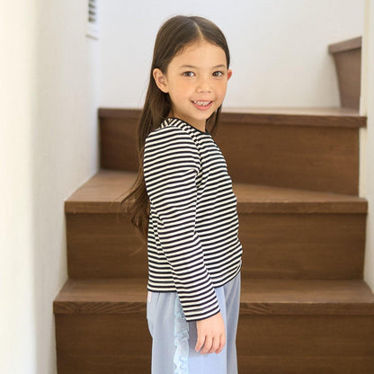 拼色愛心羅紋上衣