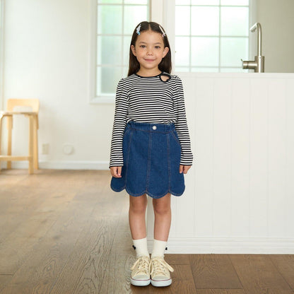 拼色愛心羅紋上衣