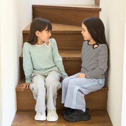 拼色愛心羅紋上衣