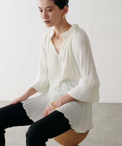 百褶寬鬆罩衫