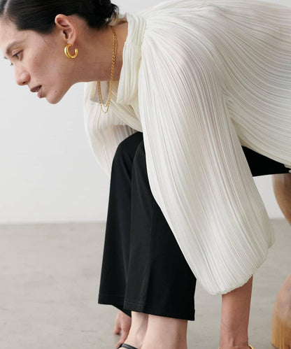 百褶寬鬆罩衫