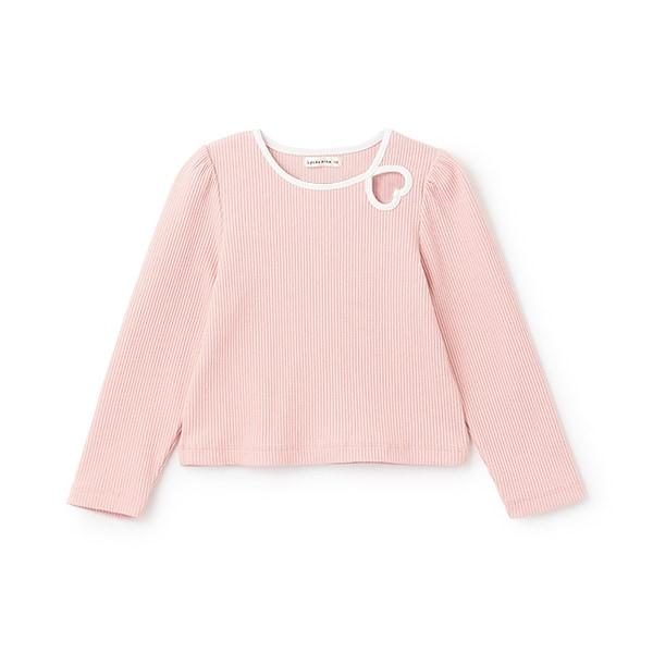 拼色愛心羅紋上衣