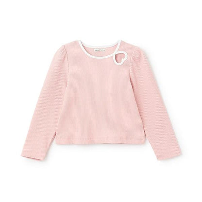 拼色愛心羅紋上衣