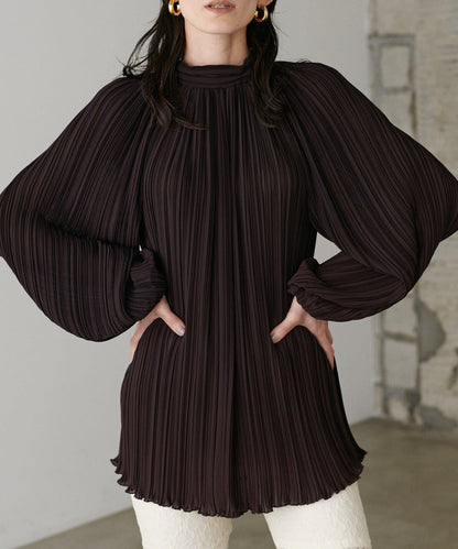 百褶寬鬆罩衫