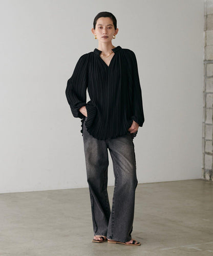 百褶寬鬆罩衫