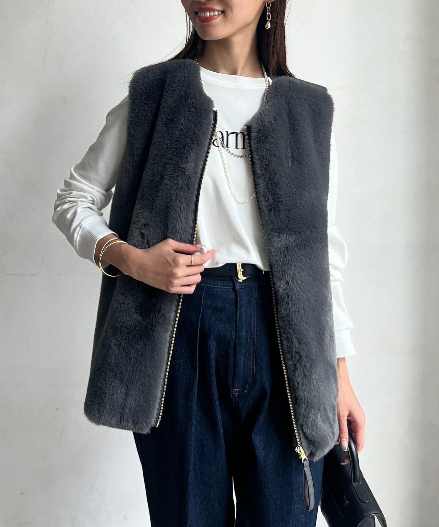 羊毛皮拼接毛絨馬甲