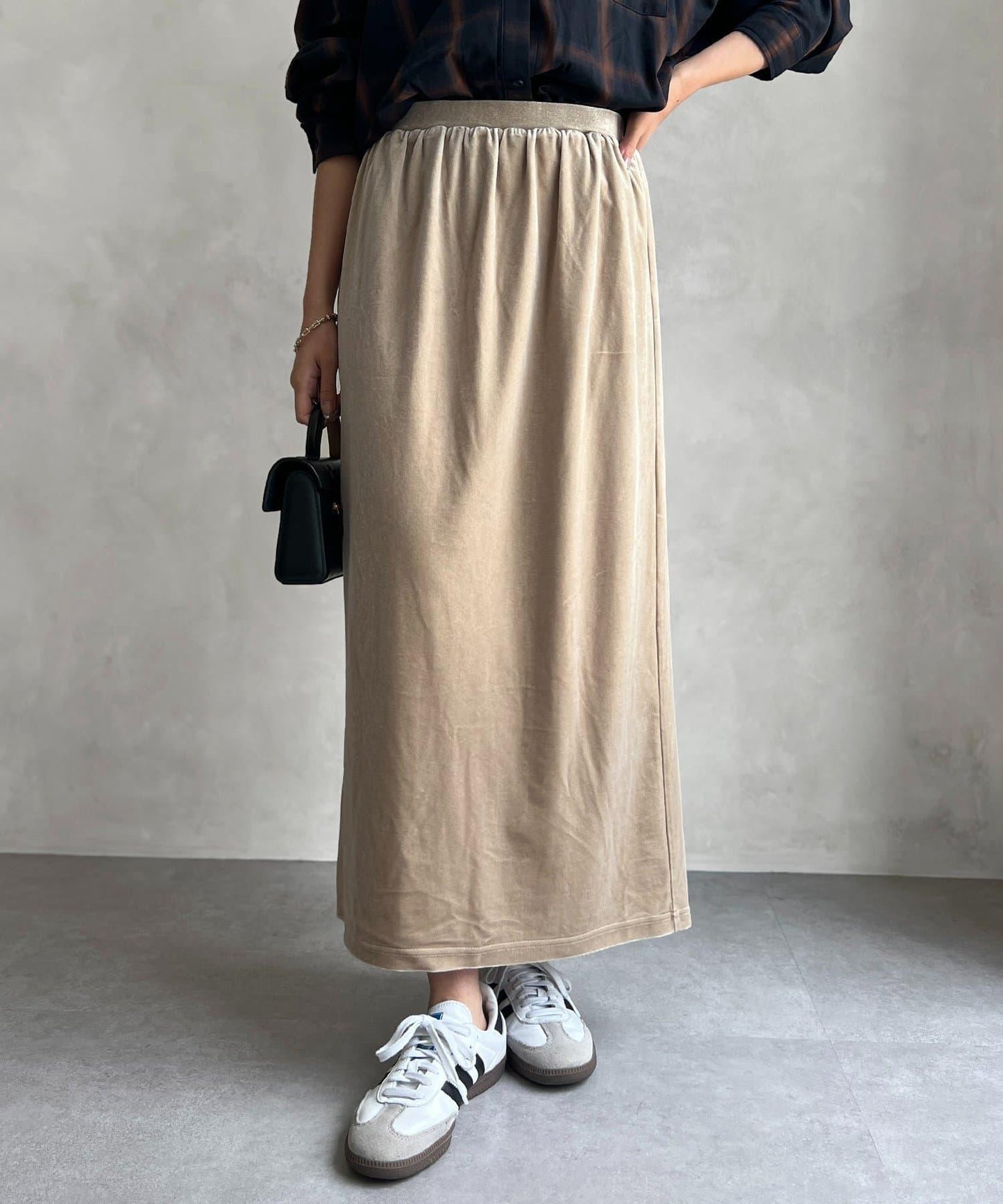 天鵝絨直筒裙