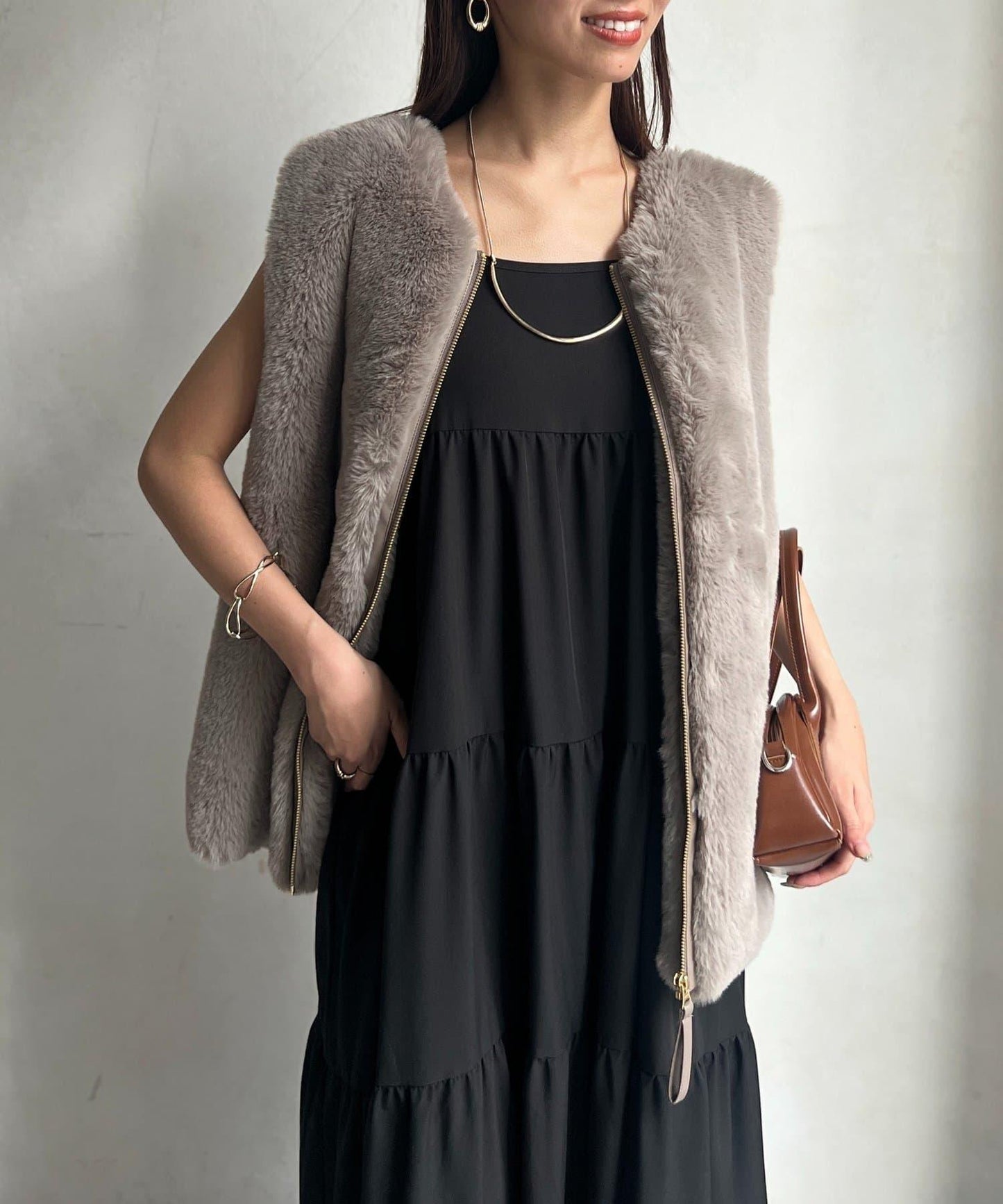 羊毛皮拼接毛絨馬甲