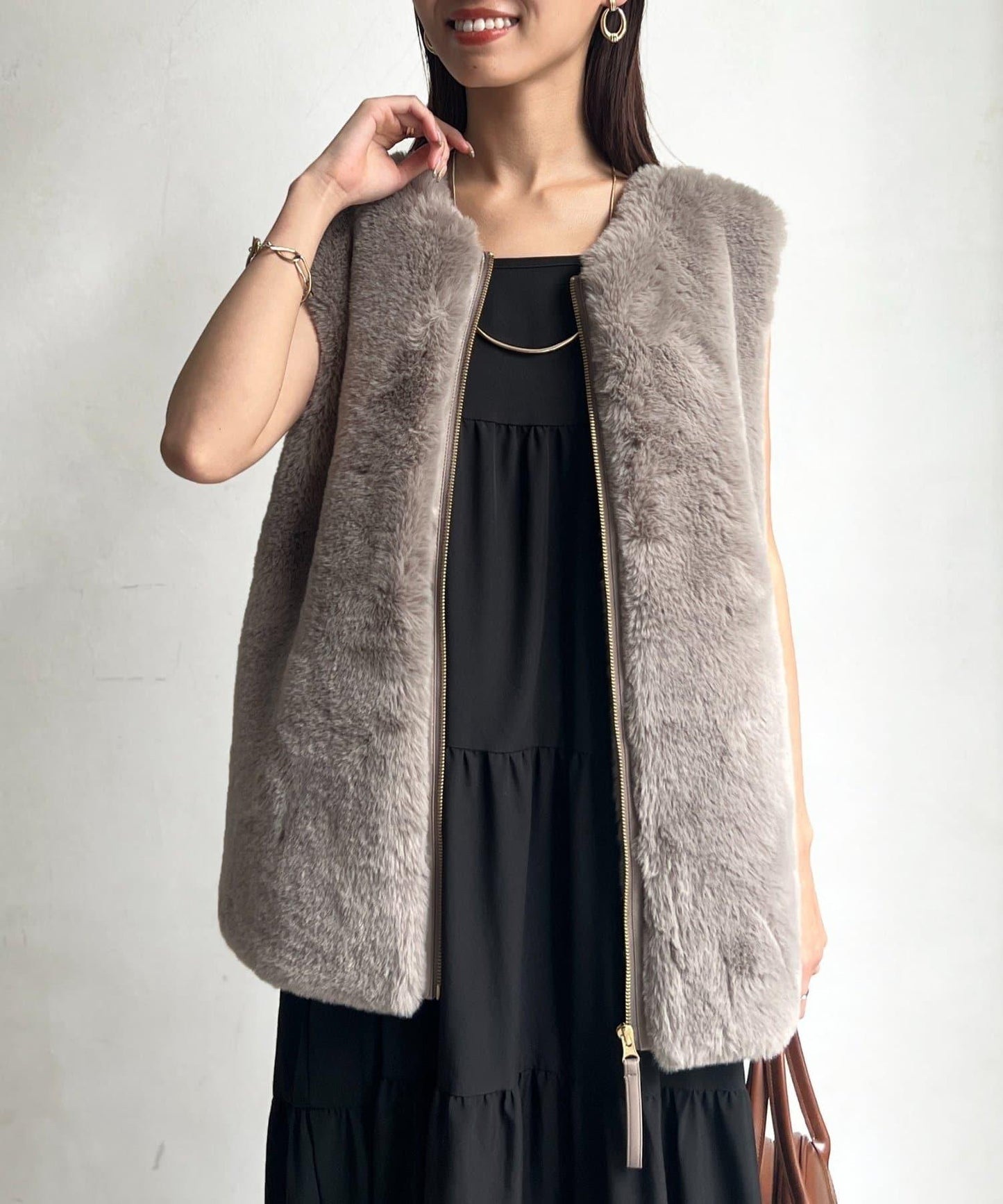 羊毛皮拼接毛絨馬甲