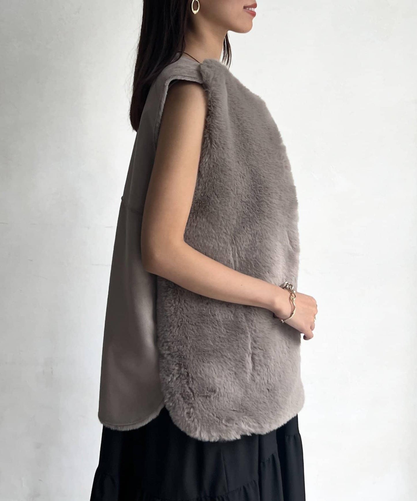 羊毛皮拼接毛絨馬甲