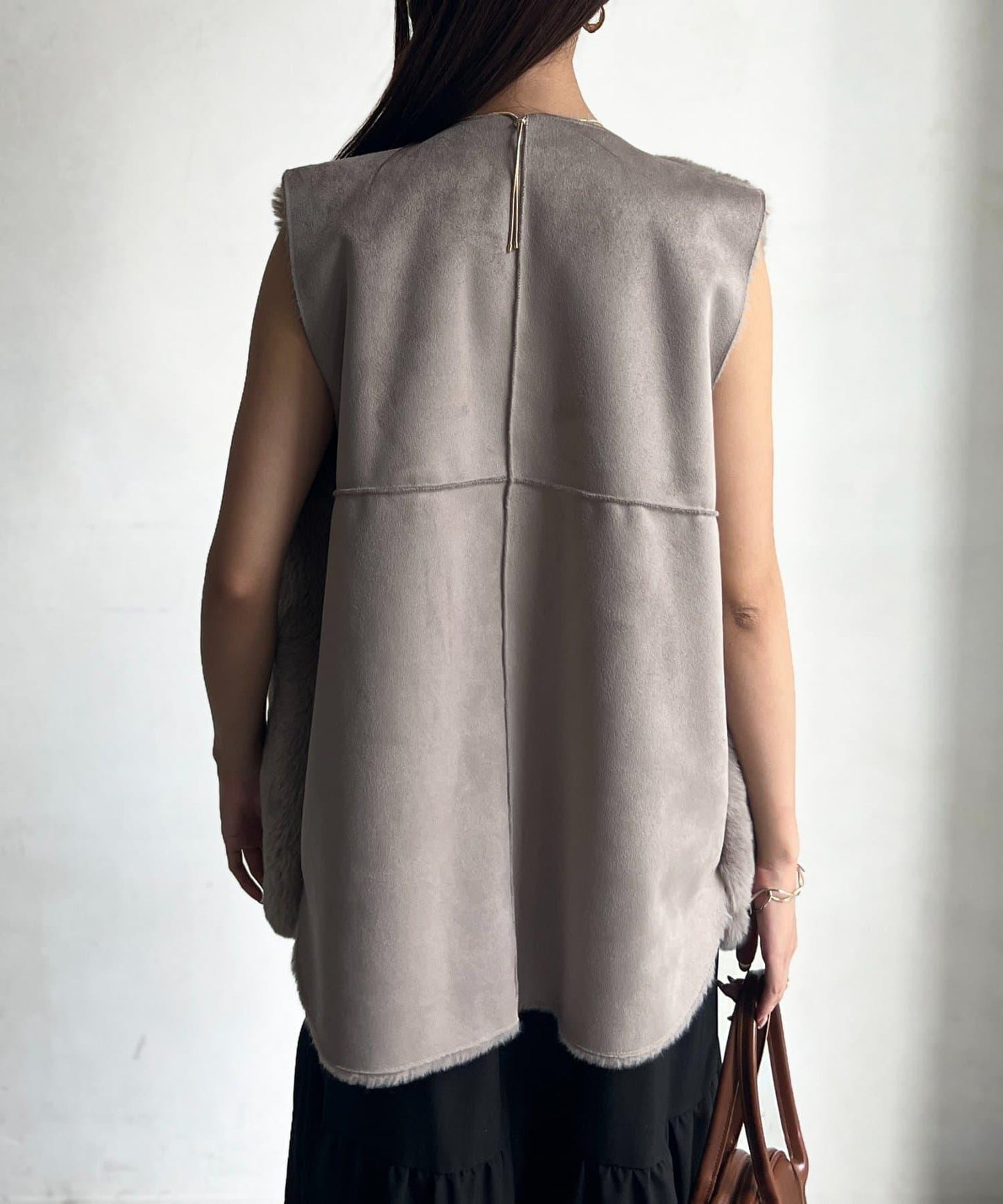 羊毛皮拼接毛絨馬甲