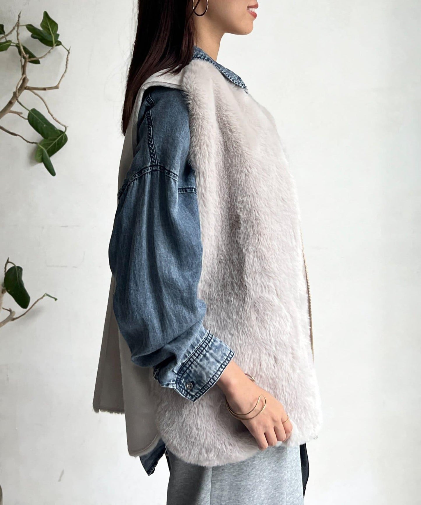 羊毛皮拼接毛絨馬甲