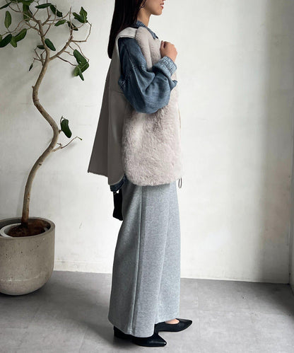 羊毛皮拼接毛絨馬甲