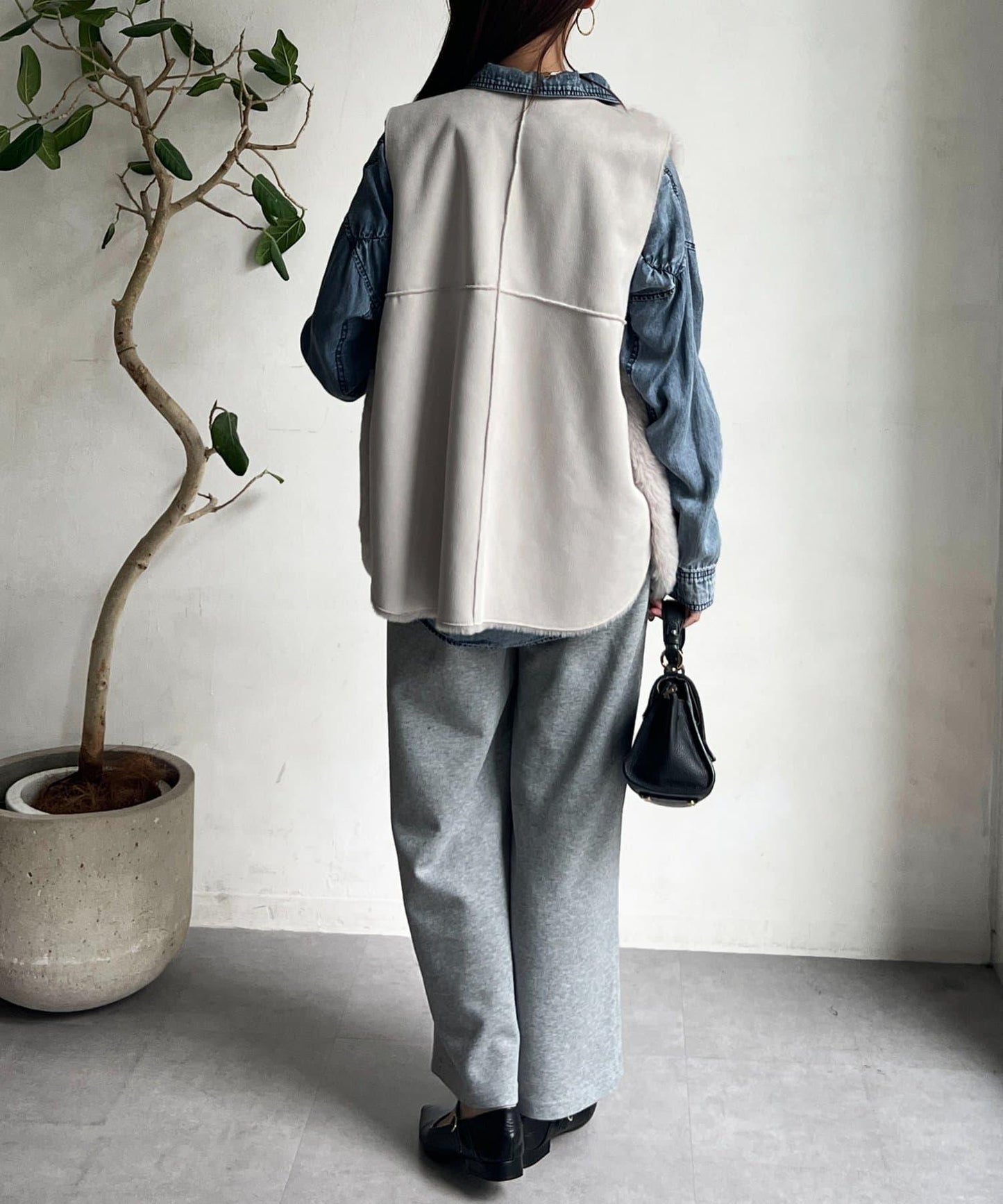 羊毛皮拼接毛絨馬甲