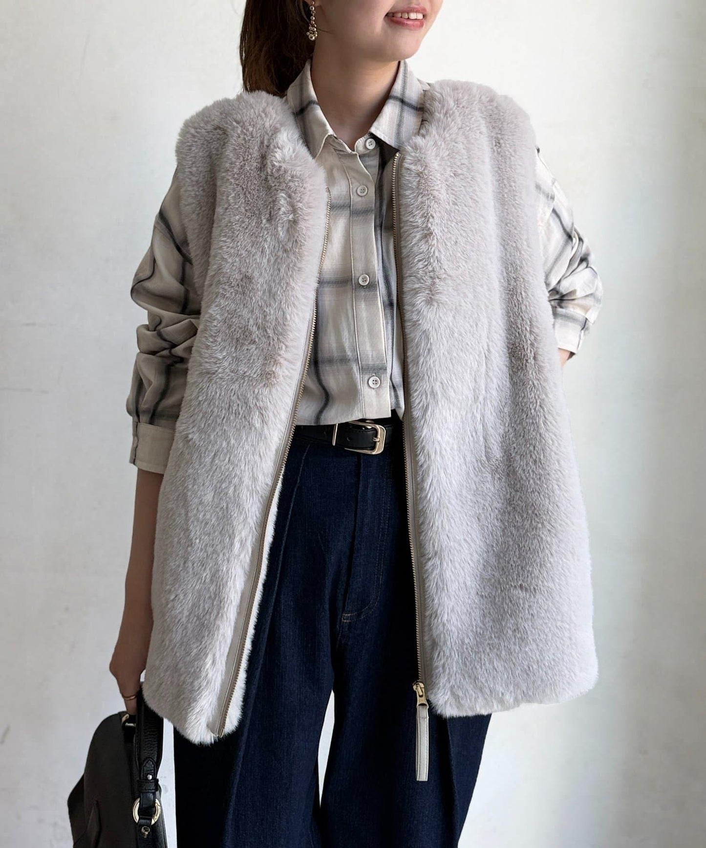 羊毛皮拼接毛絨馬甲