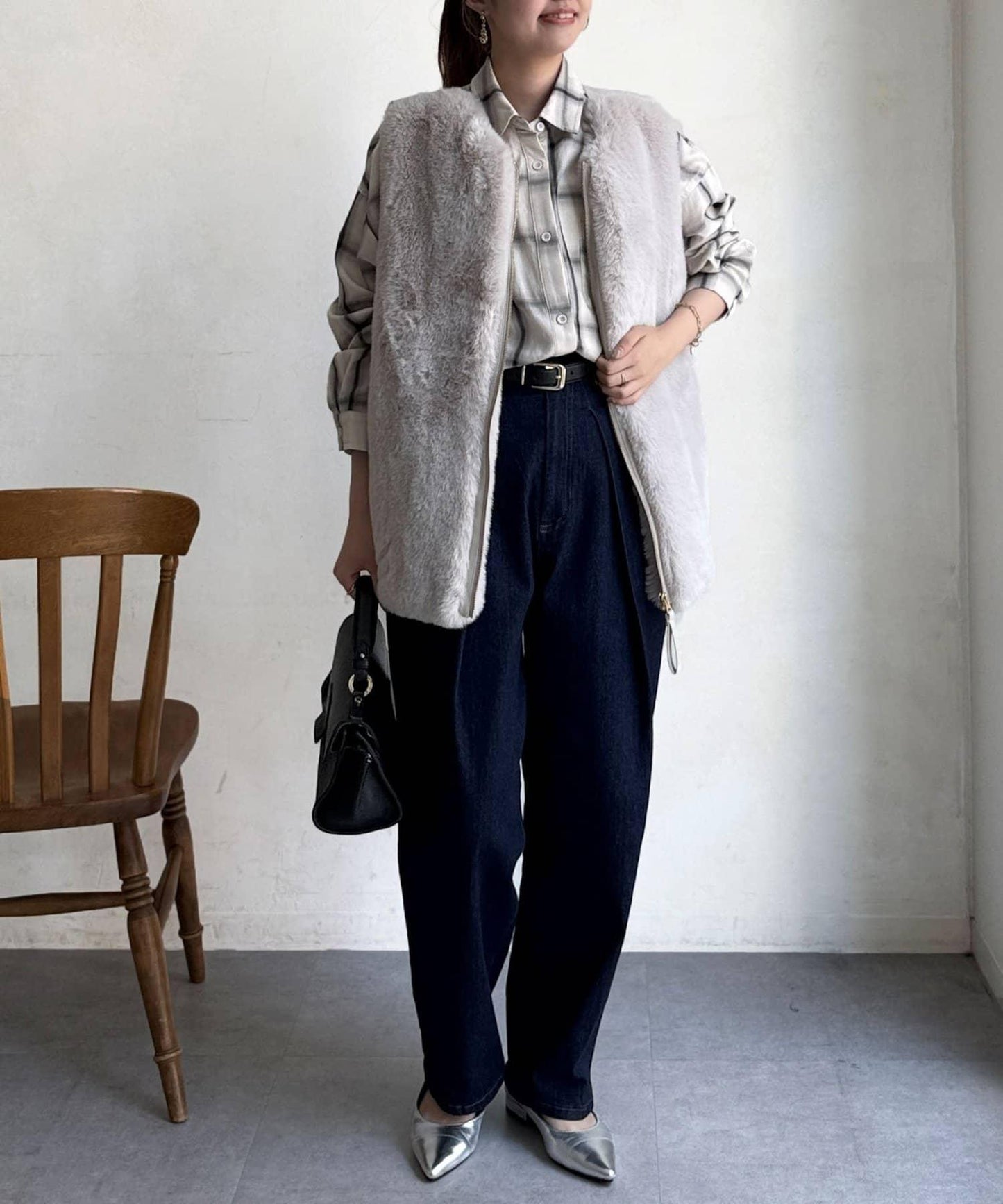 羊毛皮拼接毛絨馬甲