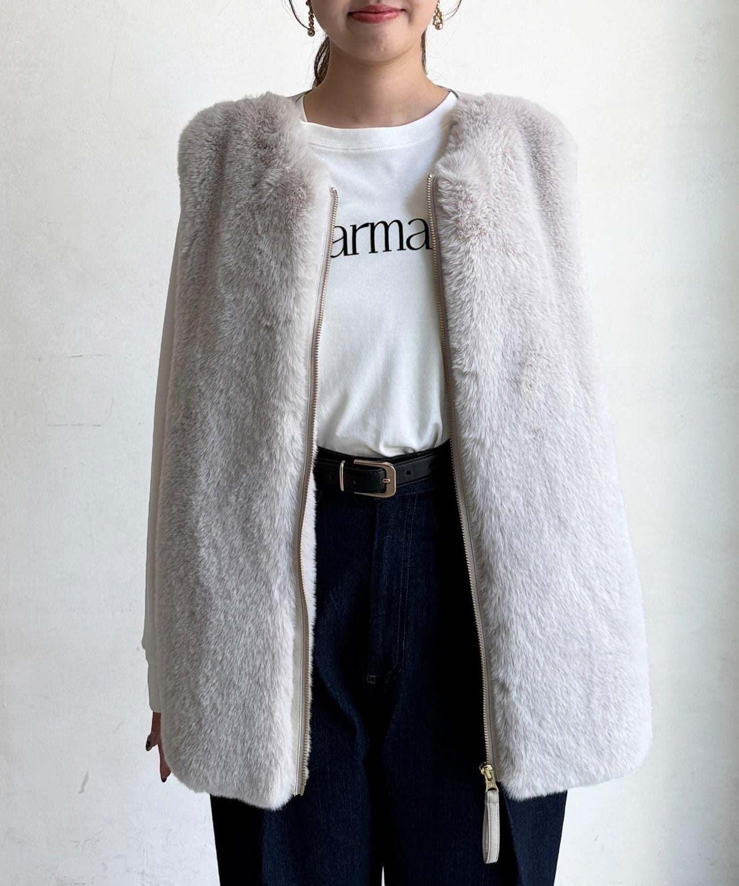 羊毛皮拼接毛絨馬甲