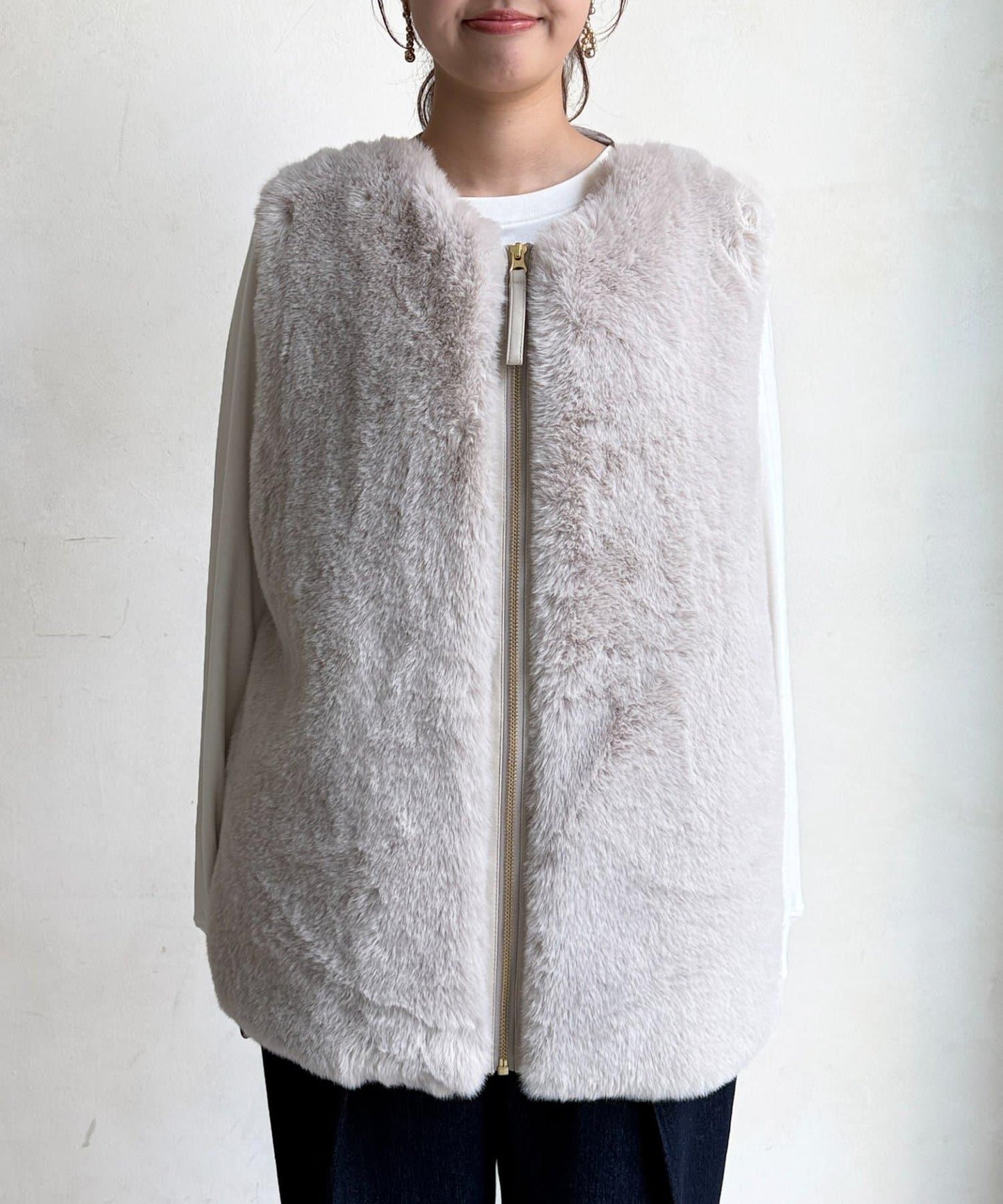 羊毛皮拼接毛絨馬甲