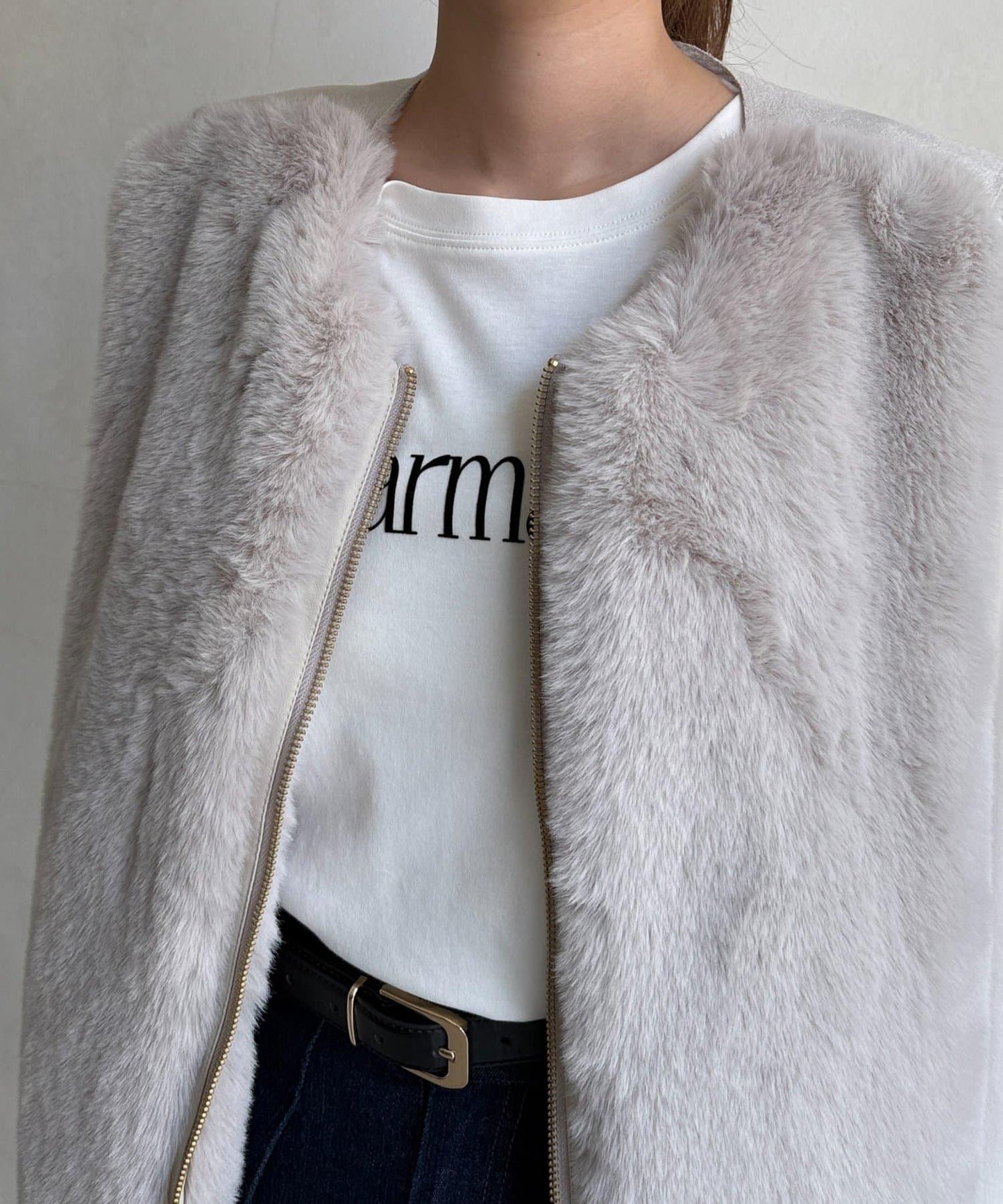 羊毛皮拼接毛絨馬甲