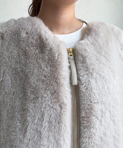 羊毛皮拼接毛絨馬甲