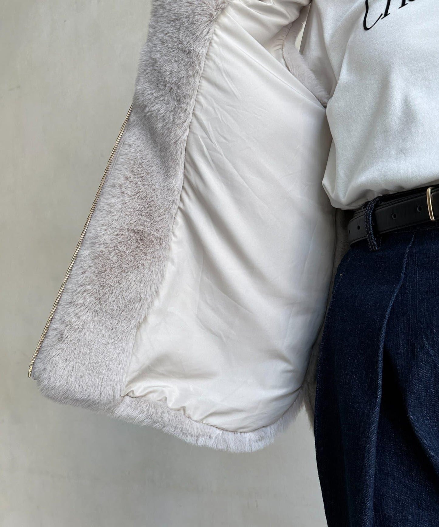 羊毛皮拼接毛絨馬甲