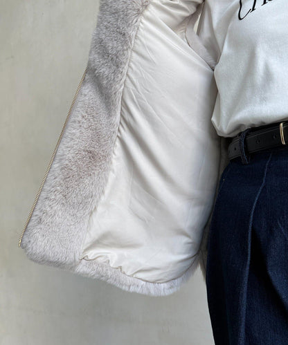 羊毛皮拼接毛絨馬甲