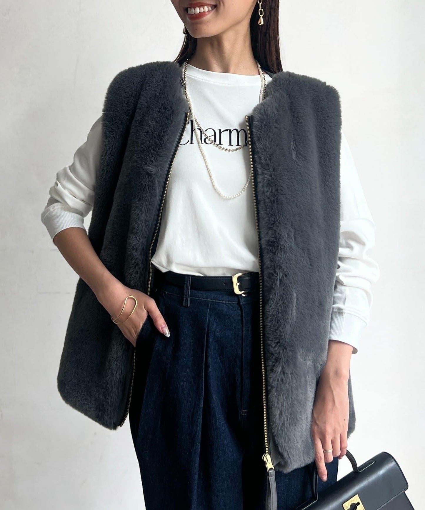 羊毛皮拼接毛絨馬甲