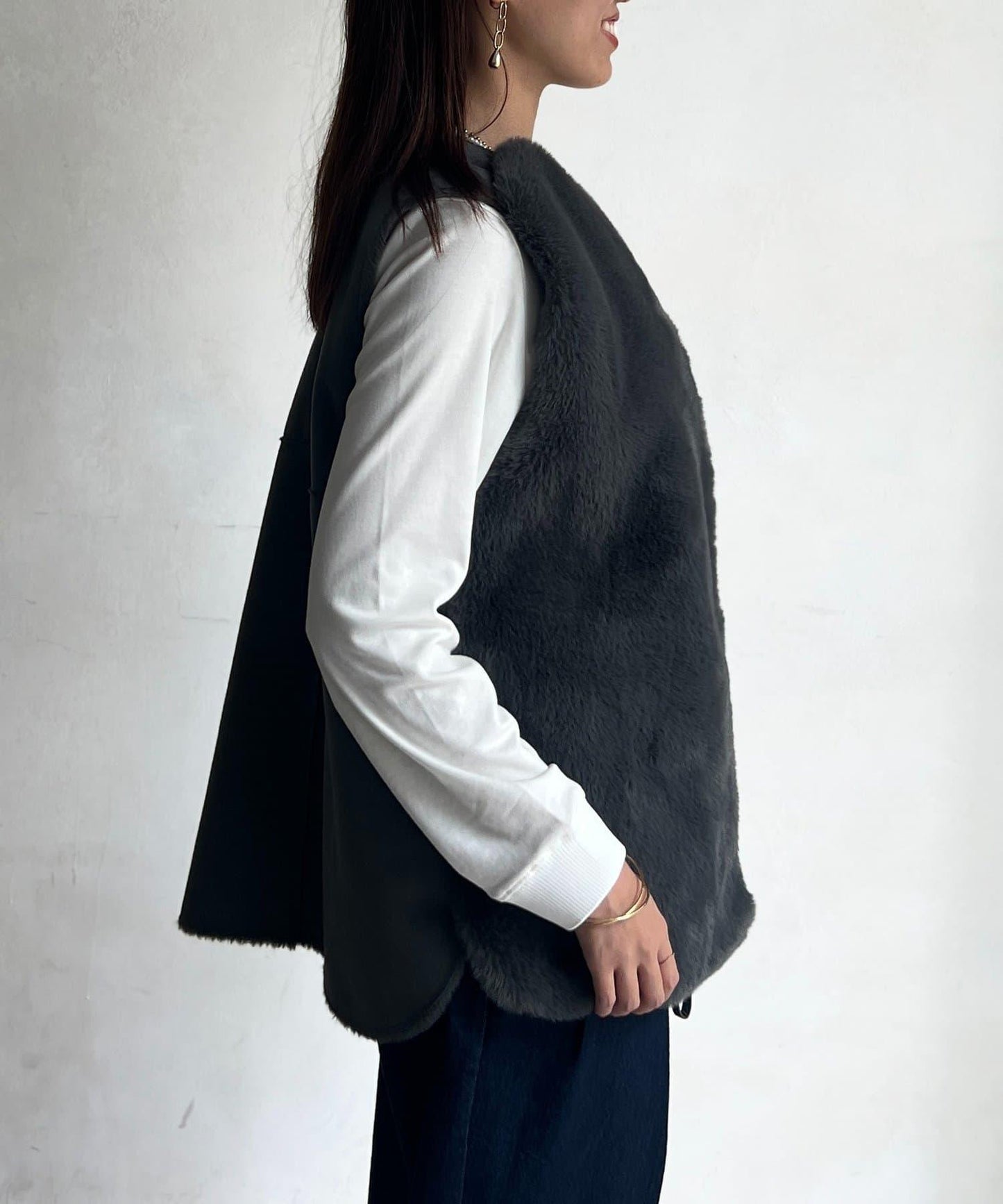 羊毛皮拼接毛絨馬甲