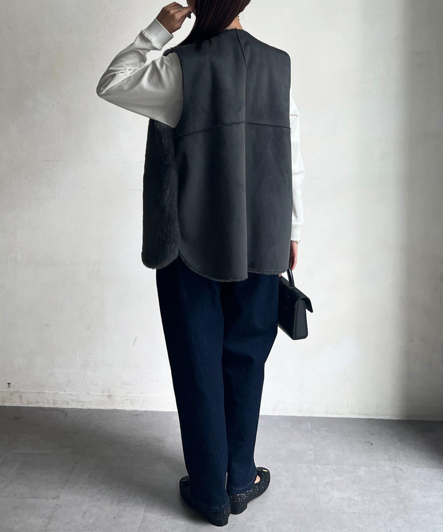 羊毛皮拼接毛絨馬甲