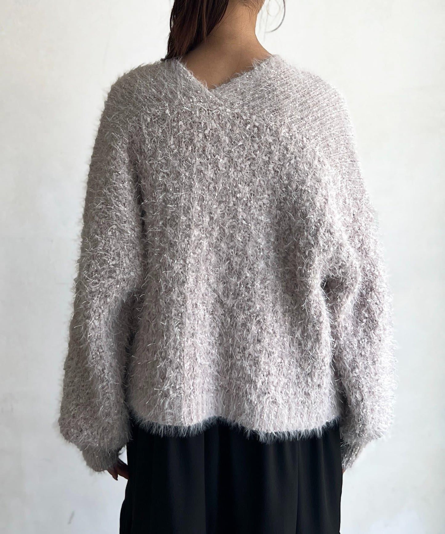 亮片花卉羽毛紗線開衫