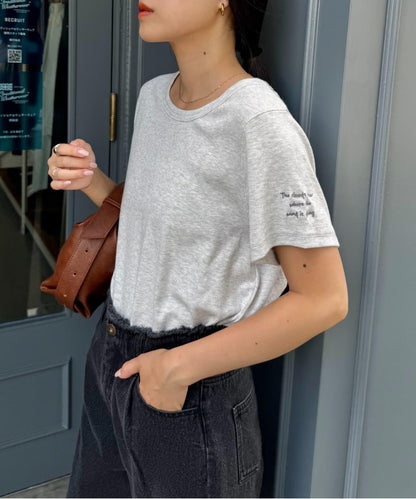 【CIAOPANIC TYPY】單點刺繡羅紋修身短袖T恤