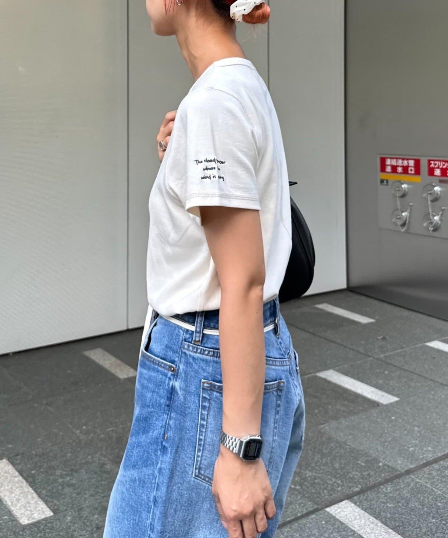 【CIAOPANIC TYPY】單點刺繡羅紋修身短袖T恤