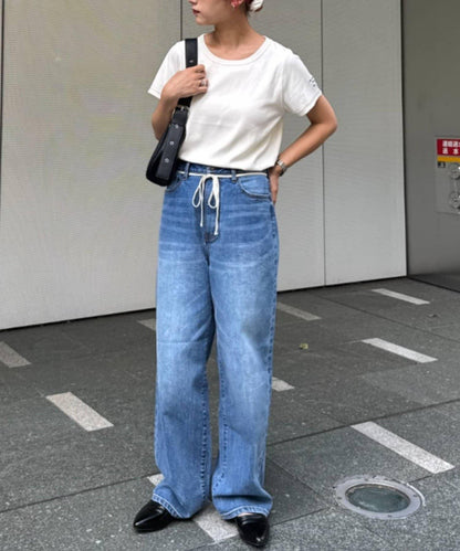 【CIAOPANIC TYPY】單點刺繡羅紋修身短袖T恤