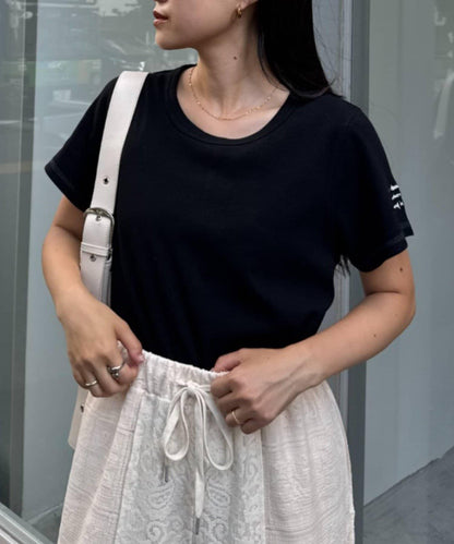 【CIAOPANIC TYPY】單點刺繡羅紋修身短袖T恤