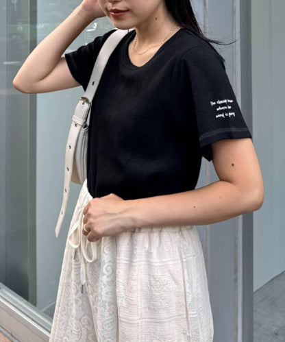 【CIAOPANIC TYPY】單點刺繡羅紋修身短袖T恤