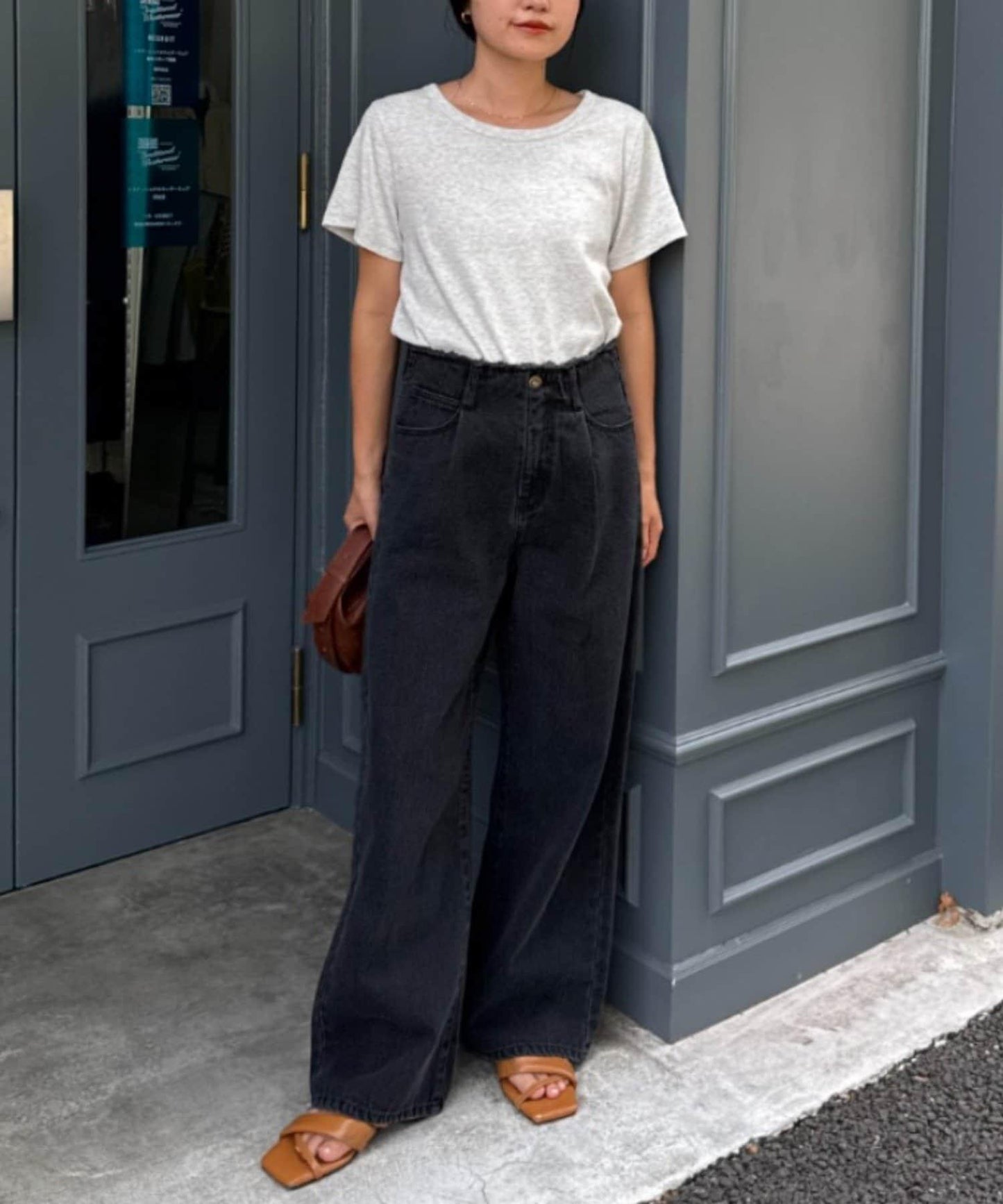 【CIAOPANIC TYPY】單點刺繡羅紋修身短袖T恤