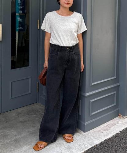 【CIAOPANIC TYPY】單點刺繡羅紋修身短袖T恤