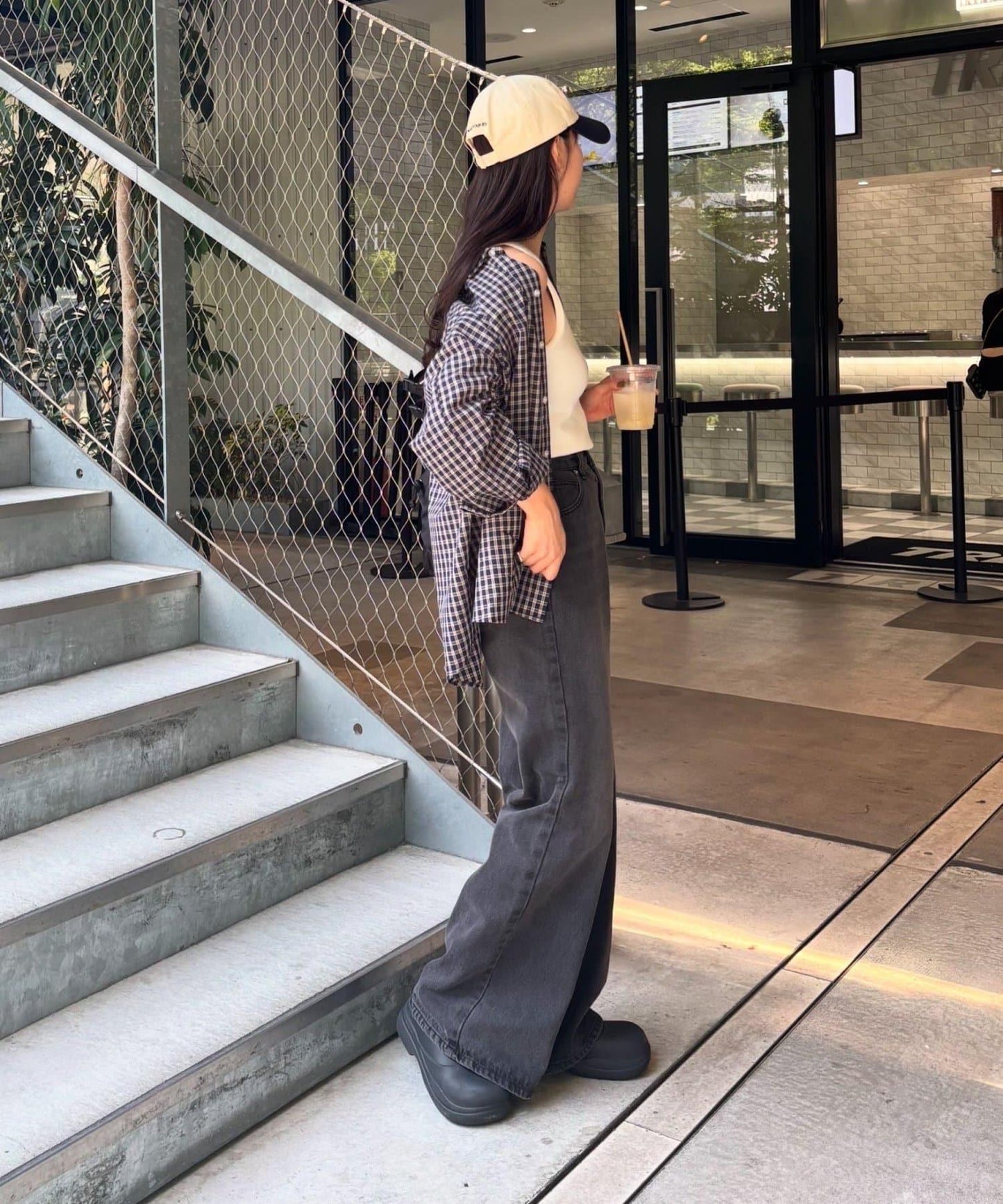 【PIKO企畫 / 腰部可調節】雙排扣喇叭牛仔褲