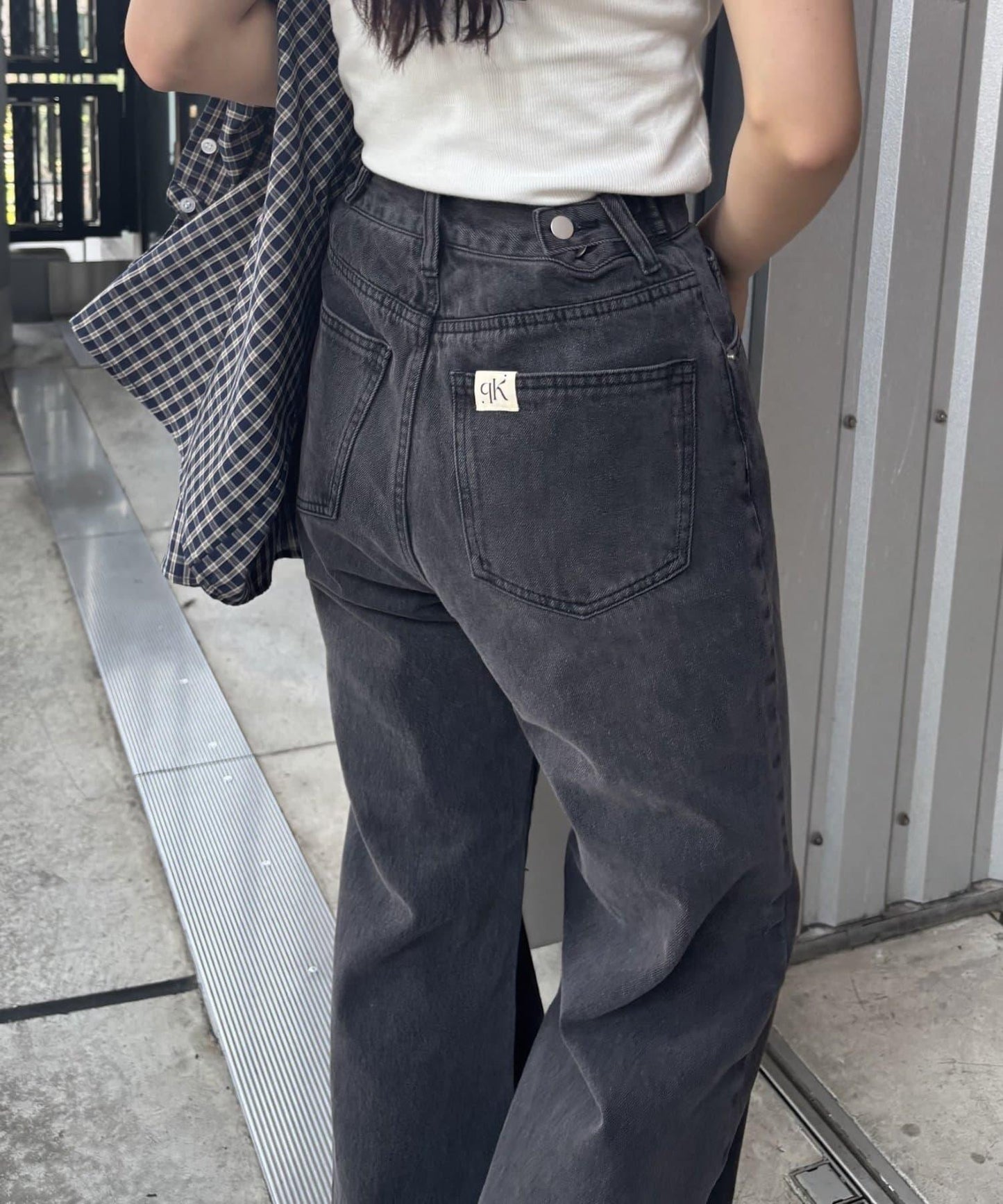 【PIKO企畫 / 腰部可調節】雙排扣喇叭牛仔褲