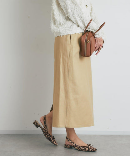 顯瘦日常百搭箔面斜紋布直筒裙