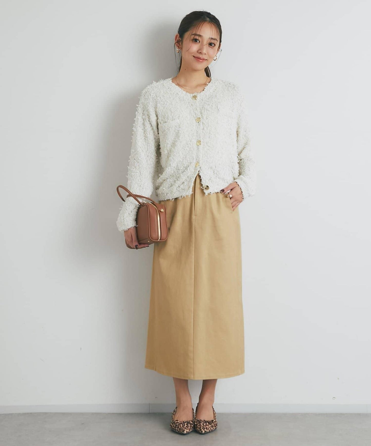 顯瘦日常百搭箔面斜紋布直筒裙