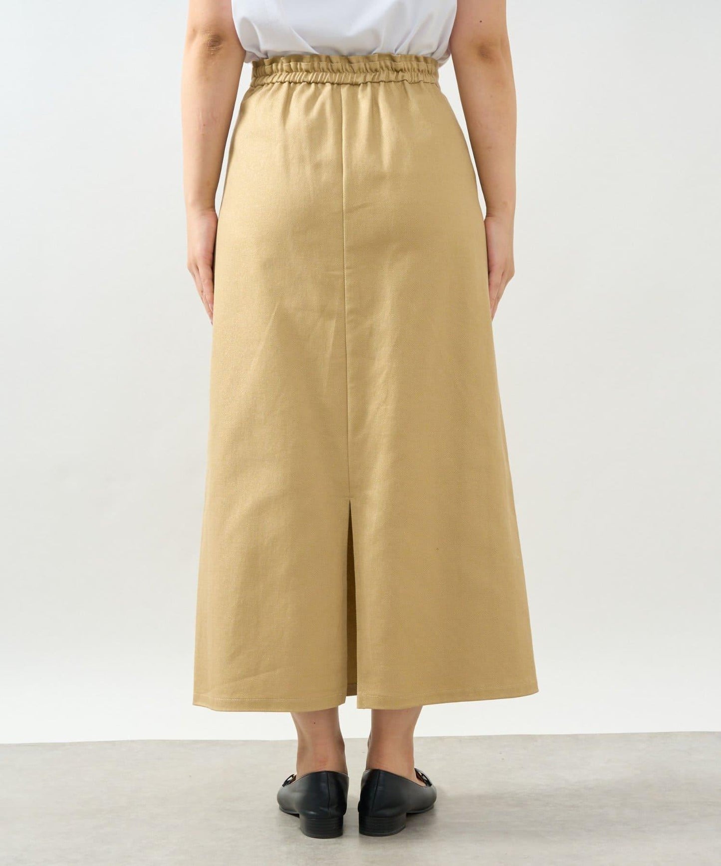 顯瘦日常百搭箔面斜紋布直筒裙