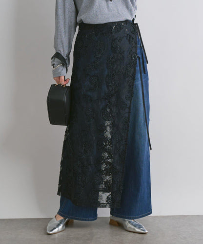 抽繩寬鬆牛仔褲