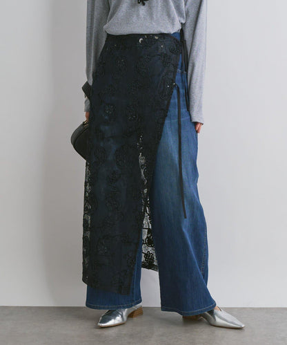 抽繩寬鬆牛仔褲