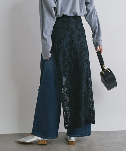 抽繩寬鬆牛仔褲