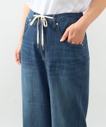 抽繩寬鬆牛仔褲