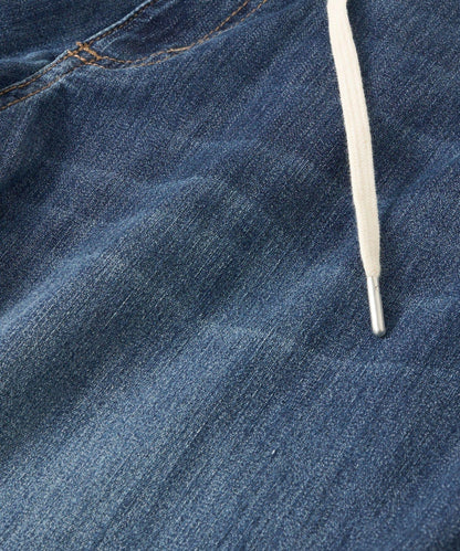 抽繩寬鬆牛仔褲