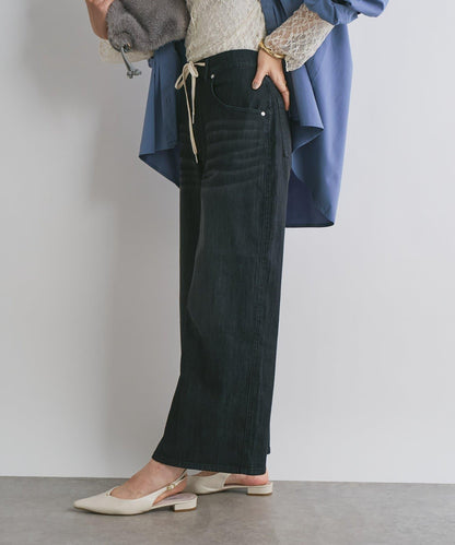抽繩寬鬆牛仔褲