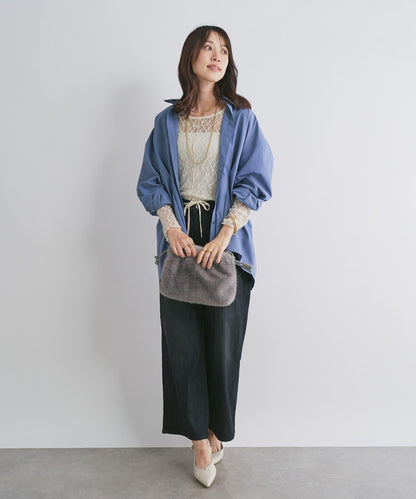 抽繩寬鬆牛仔褲