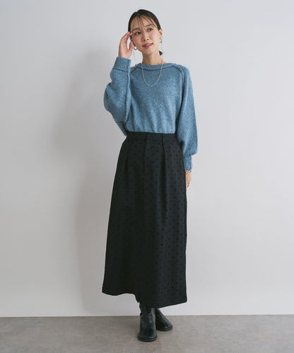 拉鍊亮絲紗線插肩袖針織衫